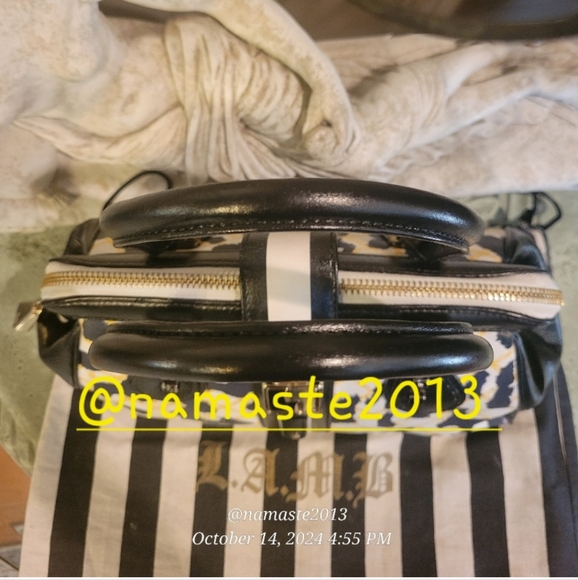 L.A.M.B. Exter Satchel White Leopard Print Designer Luxury Celeb Bag Leather 54 - Picture 4 of 15